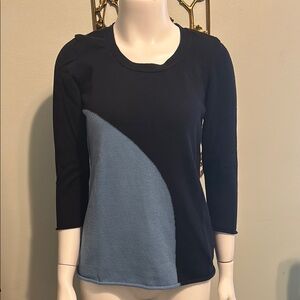 Blue Boden Asymmetrical Long Sleeve Top